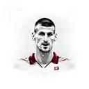 tattoo of Nikola jokic, Novak Djokovic and Nemanja Vidic all together tattoo design idea