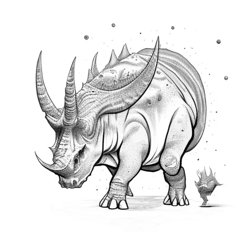 triceratops with the text Danger 17.06.2021 tattoo design idea