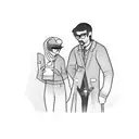 A library scene with Ryan Chetty and Maxine Chetty characters as book protagonists tattoo design idea