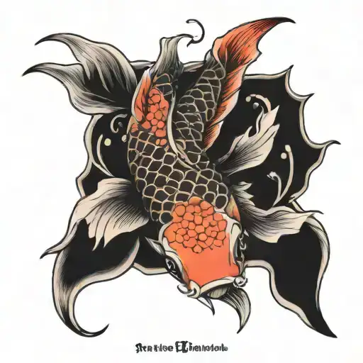 Peces KOI EN FORMA DE JING JANG tattoo design idea
