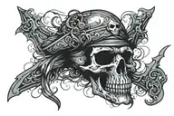 Pirate skull tattoo design idea