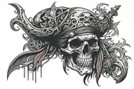 Pirate skull tattoo design idea