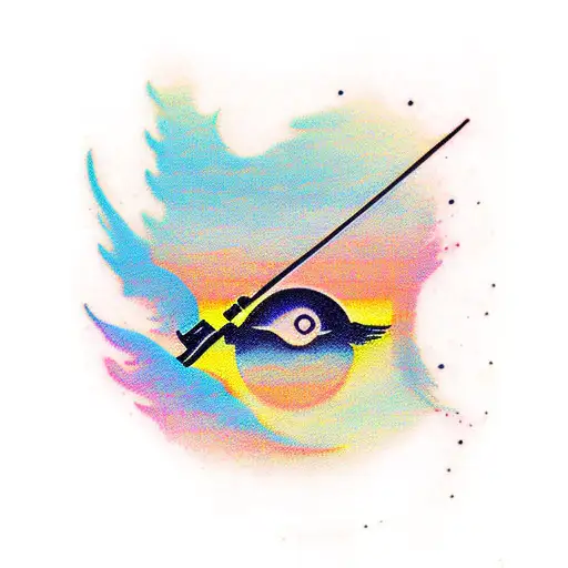 sunset gradient tattoo design idea