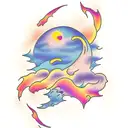 sunset gradient tattoo design idea