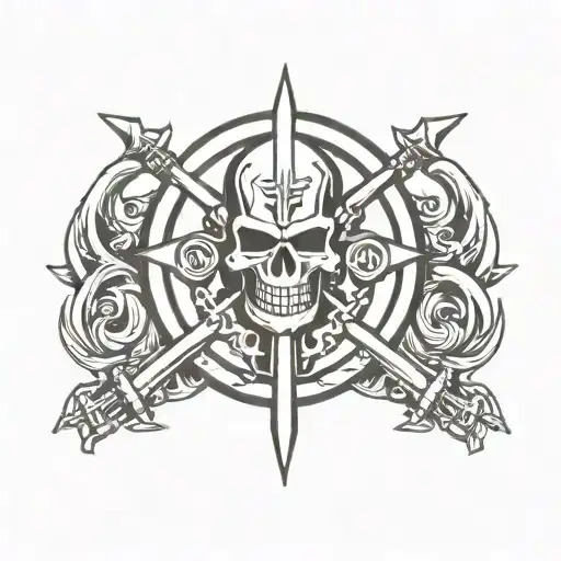 Black legion logo warhammer 40000 symbol combined tattoo design idea