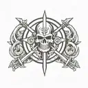 Black legion logo warhammer 40000 symbol combined tattoo design idea
