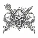 Black legion logo warhammer 40000 symbol combined tattoo design idea