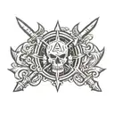 Black legion logo warhammer 40000 symbol combined tattoo design idea