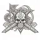 Black legion logo warhammer 40000 symbol combined tattoo design idea
