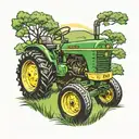 john deer tractor with carninal   tattoo design idea