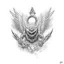 army of angels fighting army of devils tattoo design idea
