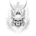 army of angels fighting army of devils tattoo design idea