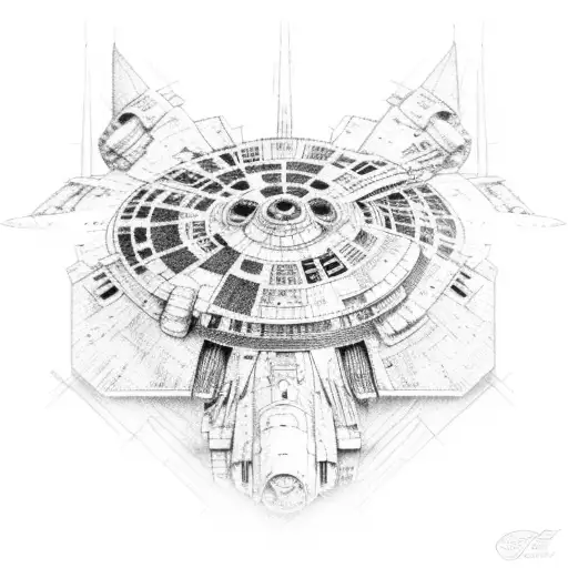 Millenium Falcon  tattoo design idea