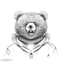 angry teddy bear  tattoo design idea