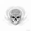 skull dont talk money is power tattoo design idea