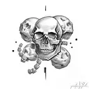 skull dont talk money is power tattoo design idea