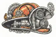 Firefighter helmet tattoo design idea