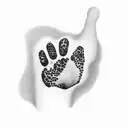 Dog Paw with Heart tattoo design idea