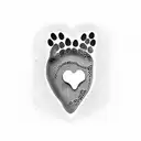 Dog Paw with Heart tattoo design idea