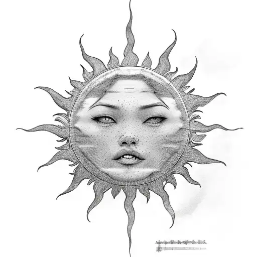 Sun, identity and growth tattoo design idea
