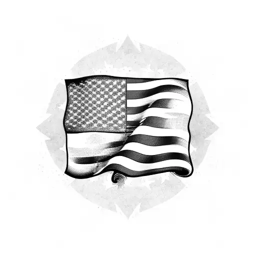 American flag with fallen soldier tattoo design idea
