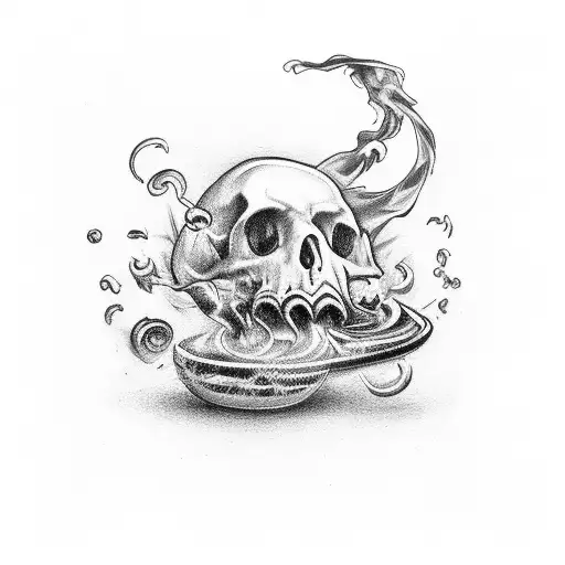 blunt with smoke and 420 at bottom spin tattoo design idea