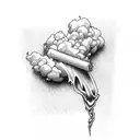 blunt with smoke and 420 at bottom tattoo design idea