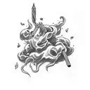 blunt with smoke and 420 at bottom tattoo design idea