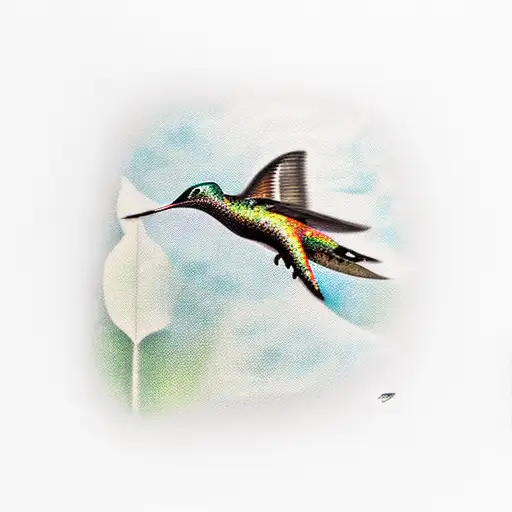 jaguar, water lily, lignum vitae, swallow tailed hummingbird tattoo design idea