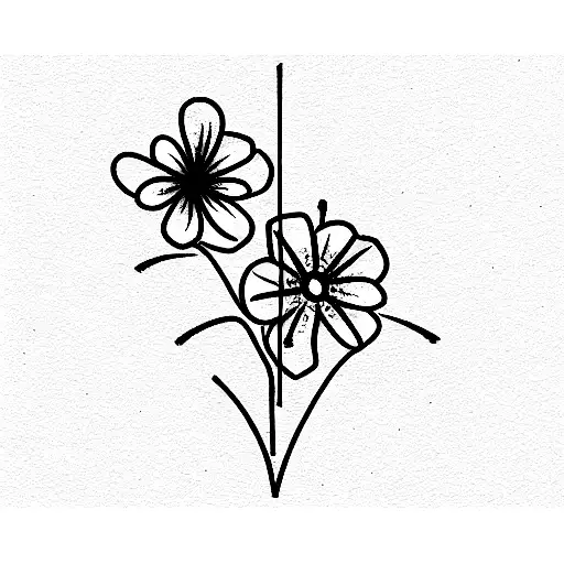 masculine tattoo - flowers with a road and landscape to indicate a chill vibe with adbenture tattoo design idea
