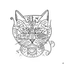 A cryptic tattoo representing cats tattoo design idea