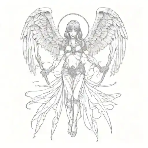 angel of death tarot card tattoo design idea