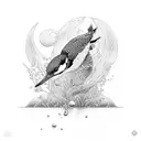 kingfisher diving into water tattoo design idea