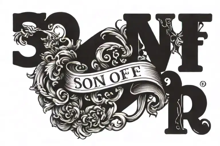 Roman style font tattoo saying "Son of Romulus" tattoo design idea