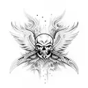 phoenix skull tattoo design idea