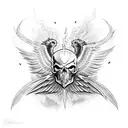 phoenix skull tattoo design idea