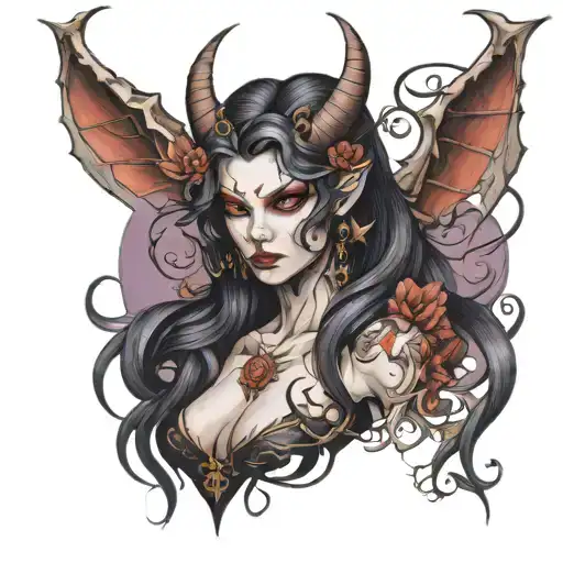 succubus of shadows tattoo design idea