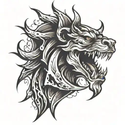 muscular shadow tattoo design idea