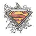 superman logo tattoo design idea
