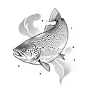 trout hunting little fish tattoo design idea
