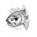 trout hunting little fish tattoo design idea