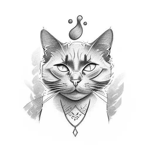 black cat scratching tattoo design idea