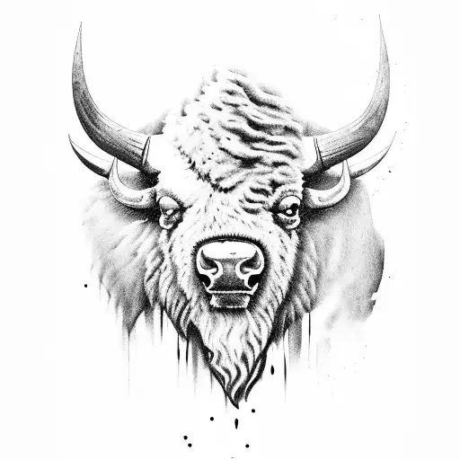 bison tattoo design idea