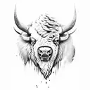 bison tattoo design idea