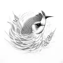 heaven bird tattoo design idea