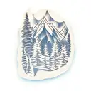 Tree Trunk with subtle rivers the base of the trunk. Snow capped mountains take the place of leaves on the tree tattoo design idea