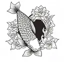 koi carp fish tattoo design idea