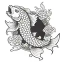 koi carp fish tattoo design idea