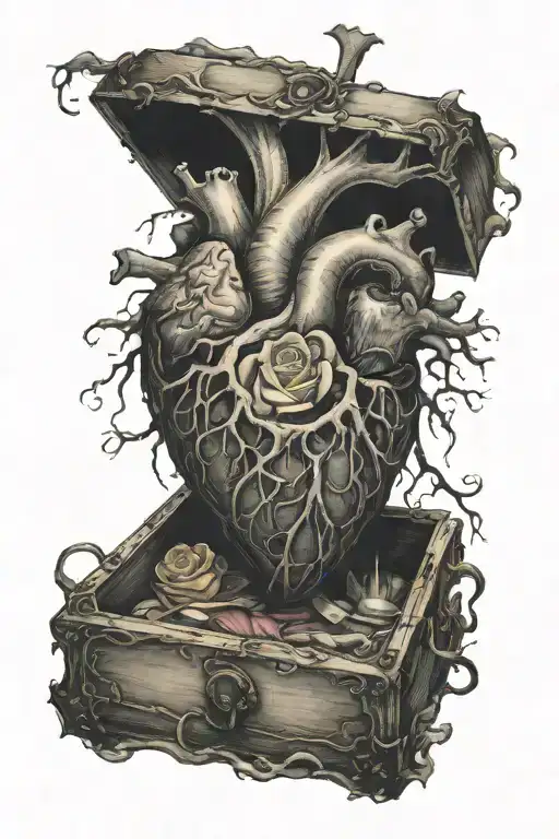 heart shaped box tattoo design idea