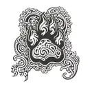 Bear paw print with scroll across tattoo design idea